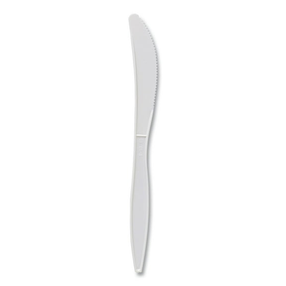 Boardwalk Mediumweight Polypropylene Cutlery, Knife, White, 1000/Carton