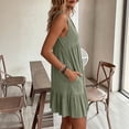 thumbnail image 6 of Taqqpue Women’s V Neck Cute Shift Dress with Pockets,Sleeveless Ruffle Hem Loose Swing Summer Tunic Mini Dress Knee Length Plus Size Tank Dress for Women, 6 of 8