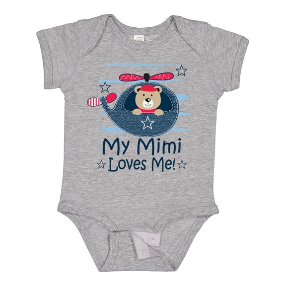 Inktastic Mimi Loves Me Grandson Boy Bear Boys Baby Bodysuit