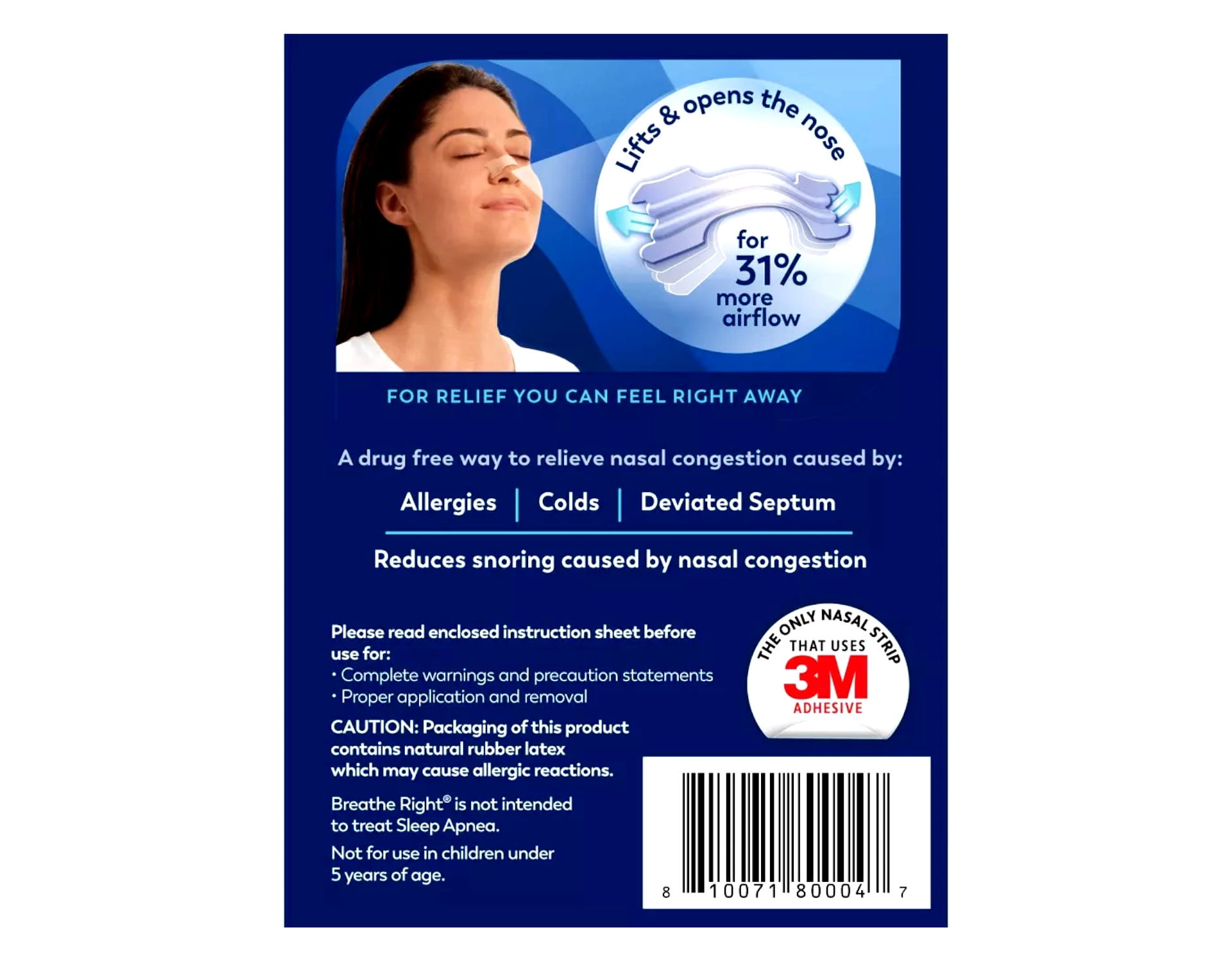 Breathe Right Nasal Strips Clear Small/Medium 30 Each (Pack of 5)