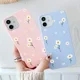 thumbnail image 5 of Funda de teléfono con diseño de margaritas sencillas para iPhone 14, 13, 12, 11 Pro Max, 12 Mini, 7, 8 Plus, XS Max, X XR, carcasa trasera de TPU suave en color rosa y blanco, 5 of 5