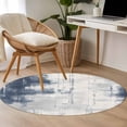 thumbnail image 3 of Area Rug 48in, Abstract Gray Blue Ombre Floor Carpet Living Room Rug, Retro Gradient Oil Painting Art Non-Slip Welcome Mat Indoor Rugs for Bedroom Dining Room, 3 of 9