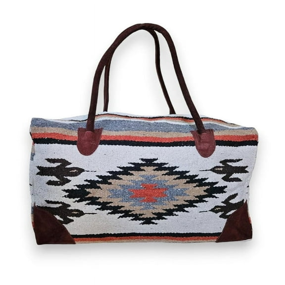 Handmade Boho Aztec Duffel Bag, Weekender Bag, gym bag, Beach bag, diaper bag, travel bag, western duffel bag, Great for Holiday Travel!