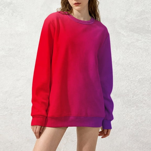 Women's Sweatshirt Solid Color Women's Sweatshirt Round Neck Long Sleeve Fall Top