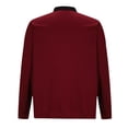 thumbnail image 5 of ZCFZJW Men's Quarter Zip Up Pullover Trendy Slim Fit Lapel Collar V Neck Long Sleeve Sweaters Casual Polo Sweatshirt Fashion Golf Ball Shirt Tops with Pockets Red XXL, 5 of 6