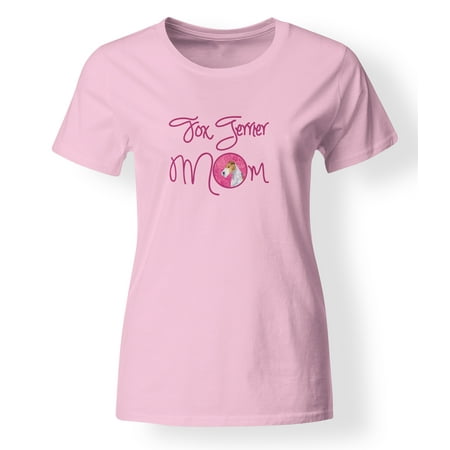 Wire Fox Terrier T-shirt - Pink Wire Fox Terrier Mom T-shirt Ladies Medium
