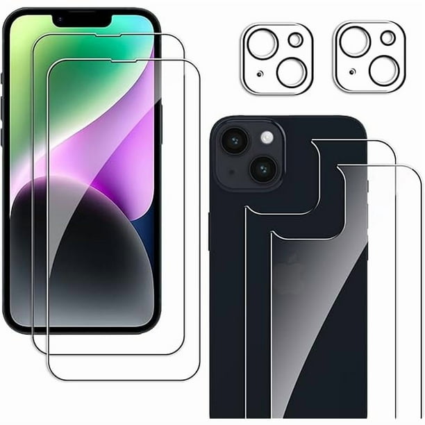 wonima11 Screen Protector for iPhone 14, 2 Pack Front Screen and 2 Back Glass Protector,2 Pcs Camera Lens Protector, 9H Hardness Protective Film,Easy Installation with Alignment Tool