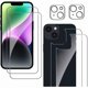 thumbnail image 1 of wonima11 Screen Protector for iPhone 14, 2 Pack Front Screen and 2 Back Glass Protector,2 Pcs Camera Lens Protector, 9H Hardness Protective Film,Easy Installation with Alignment Tool, 1 of 1