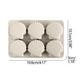 thumbnail image 2 of TERGAYEE Ice Cube Tray Ice Cube Trays for Freezer Food Grade Silicone Ice Cube Tray,6 Grid Shell Shape Non Stick and Easy To Release Great for Creating Special Shaped Ice Cream, 2 of 3