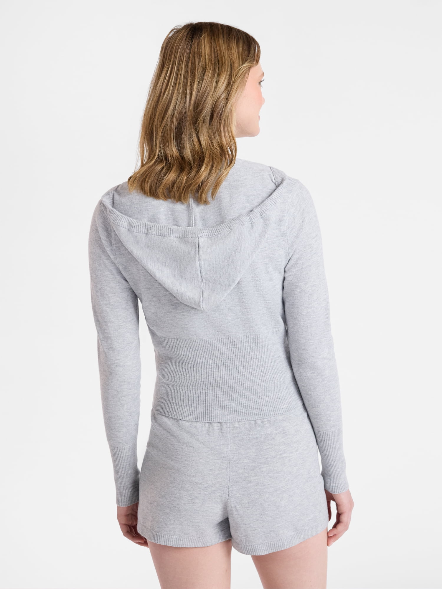 No Boundaries Sweater Hoodie and Shorts Set, 2-Piece, Women’s