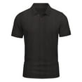 thumbnail image 3 of Hienoo Men's Solid Color Short Sleeve Polo Shirt, Black, 3 of 7