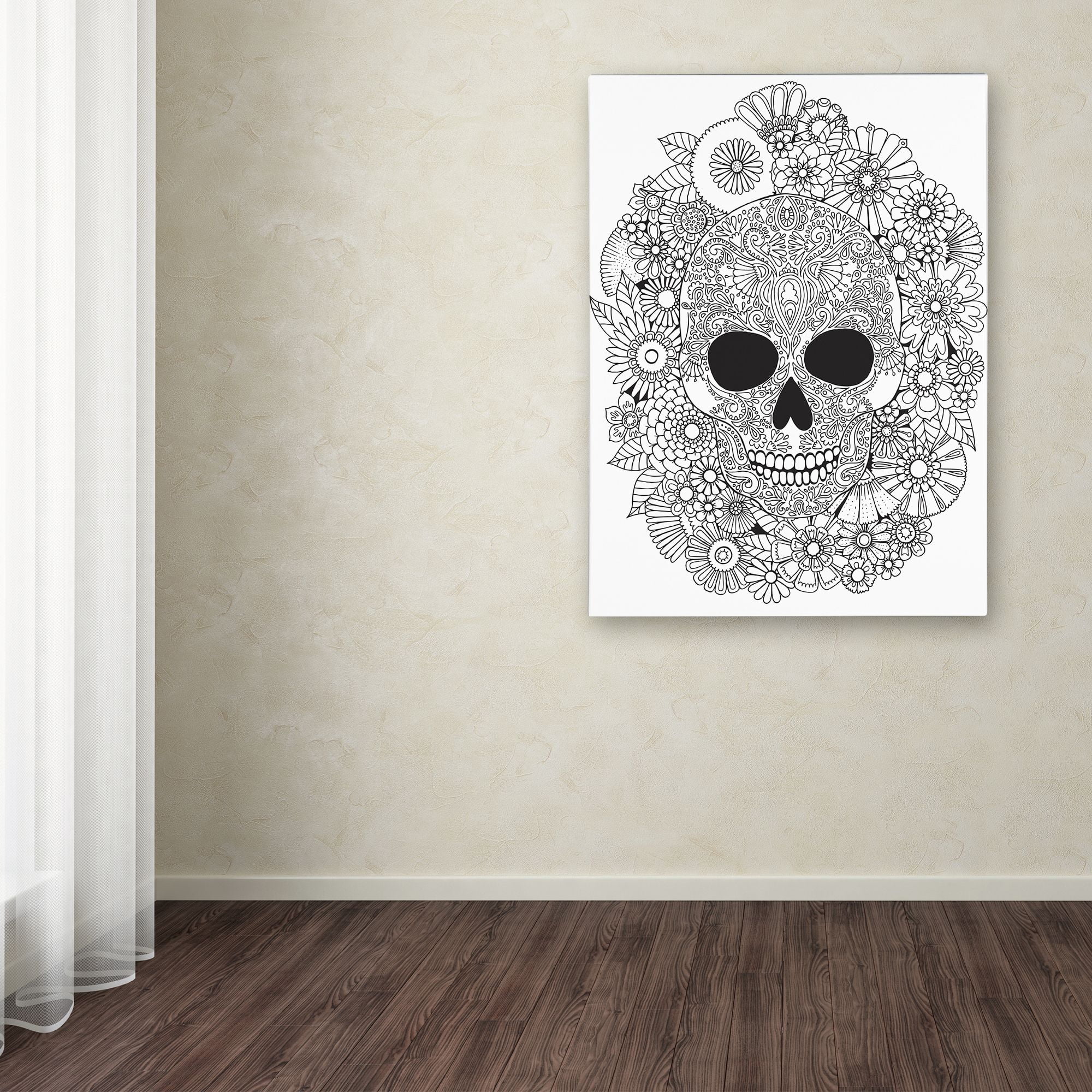 Trademark Fine Art "Sugar Skull Wreath" Canvas Art by Hello Angel