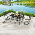 thumbnail image 3 of Patio Festival Metal 6-Piece Outdoor Dining Set in Black & Beige, 3 of 9