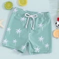 thumbnail image 2 of HCNTES Boys Beach Shorts Kids Swimming Trunks with Mesh Lining Toddler Board Shorts Quick Dry Funny Printed Shorts(Light Green,6-12 Months), 2 of 4