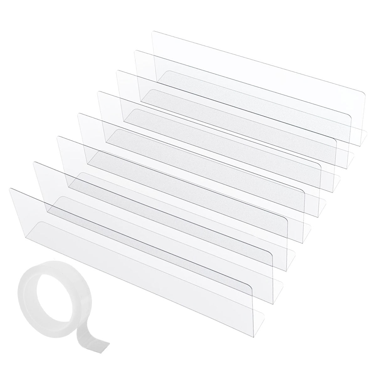 Vensio -8 Pack Under Couch Blocker with Strong Adhesive for Floor Gaps, Clear PVC Gap Bumper to Stop Pets and Toys Under Bed, Adjustable 4.7 Inch Height Toy Guard