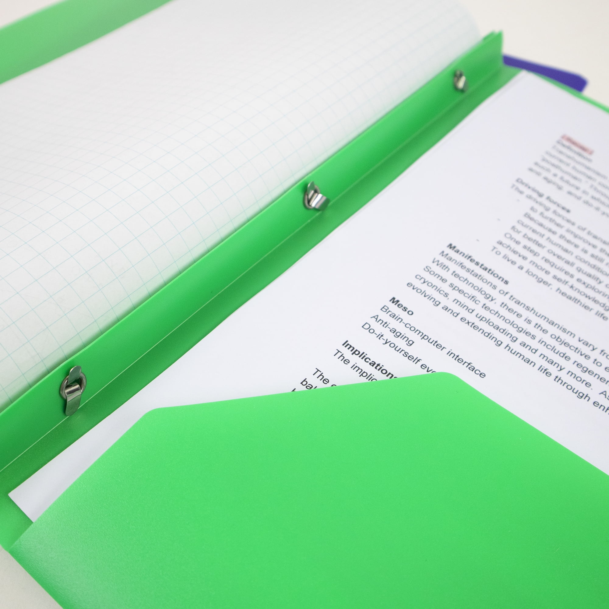 BAZIC Solid Color 2 Pocket Paper Portfolios, 3 Prong Fastener Clip Poly Folders, 48-Pack