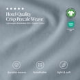 thumbnail image 6 of Bare Home Organic Percale Sheet Set - 100% Organic Cotton - Twin, Dusty Blue, 6 of 10