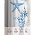 thumbnail image 6 of Summer Ocean Sheer Curtains 84 Inch Long 2 Panels, Orange Blue Coral Shell Starfish Coastal Light Filtering Rod Pocket Curtains, Sheer Voile Drapes for Living Room Bedroom, 52"x84", 6 of 8