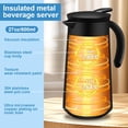 thumbnail image 4 of 2 Pcs 27oz Thermal Coffee Carafe Stainless Steel Coffee Pot for Keeping Hot/Cold Insulated Double Walled Vacuum Tea Pot with Press Button Drink Beverage Dispenser for Milk Tea (Black), 4 of 5