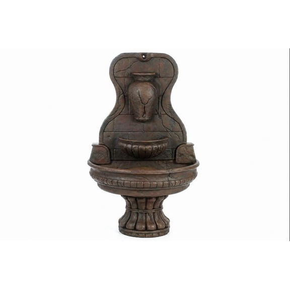 Solid Rock Stoneworks Olive Jar Wall Fountain - 55" Tall - Espresso