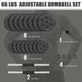 thumbnail image 4 of Yardi Yard 66 Lbs Fitness Dumbbell Weight Set with Adjustable Weight Plates and Handle, Barbell Set Adjustable Olympic Weights for Home Gym, Exercise, Lifting, Body Fitness, Workout to Build Muscle, 4 of 7