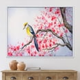 thumbnail image 2 of Designart 'Beautiful Red Bird Sitting On Flowering Branch II' Traditional Framed Canvas Wall Art Print, 2 of 5