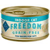 Blue Buffalo Freedom Grain Free Natural Adult Pate Wet Cat Food, Indoor Fish 3-oz cans