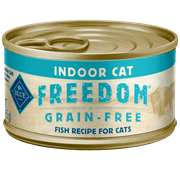 Blue Buffalo Freedom Grain Free Natural Adult Pate Wet Cat Food, Indoor Fish 3-oz cans