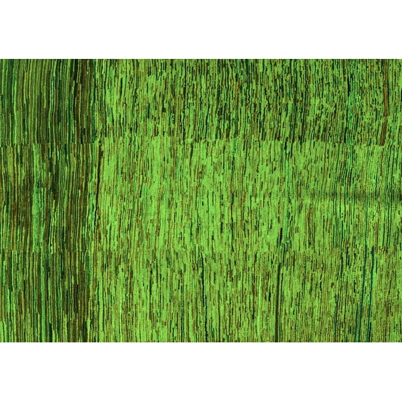 Ahgly Company Indoor Rectangle Abstract Green Modern Area Rugs, 4' x 6'
