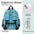 thumbnail image 5 of Excavator and Question Mark Blue Pattern Cute School Backpack Bag for School with Padded Back and Adjustable Shoulder Straps 15.25"x11.5"x5.25", 5 of 5