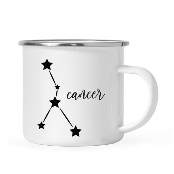 Koyal Wholesale Zodiac Sign Campfire Coffee Mug Cancer Star Constellation, Minimalistic Black