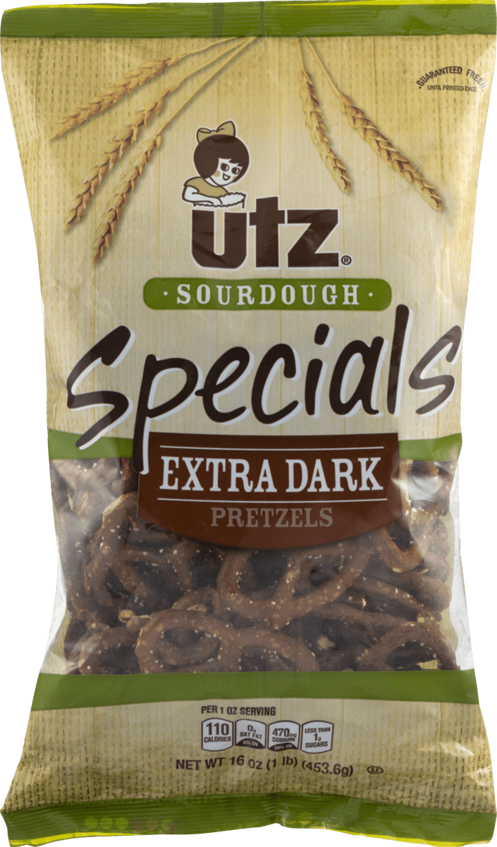Utz Sourdough Specials Extra Dark Pretzels, 3Pack 16 oz. Bags