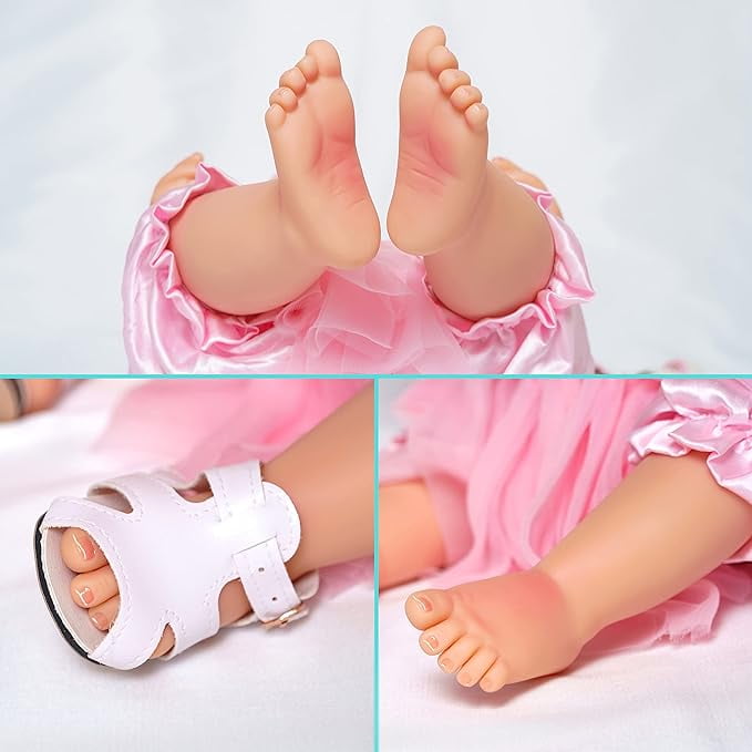 iCradle Adorable Lifelike Reborn Baby Dolls Girl Soft Full Body Vinyl Realistic Newborn Babies Birthday Gift for Kids 3+