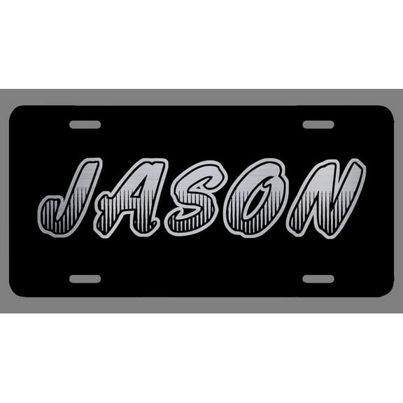Jason Name Etched Style License Plate Tag Vanity Novelty Metal | Etched Aluminum | 6-Inches By 12-Inches | Car Truck RV Trailer Wall Shop Man Cave | NP481
