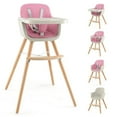thumbnail image 2 of Yardi Yard 3-in-1 Convertible Wooden High Chair with Cushion-Pink, Compact and Portable High Chair, Foldable High Chair, High Chair, 2 of 8