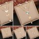 thumbnail image 2 of Zhuge Colgante de collar hecho a mano, collar de doble capa con perla, luna y estrella (oro), 2 of 3