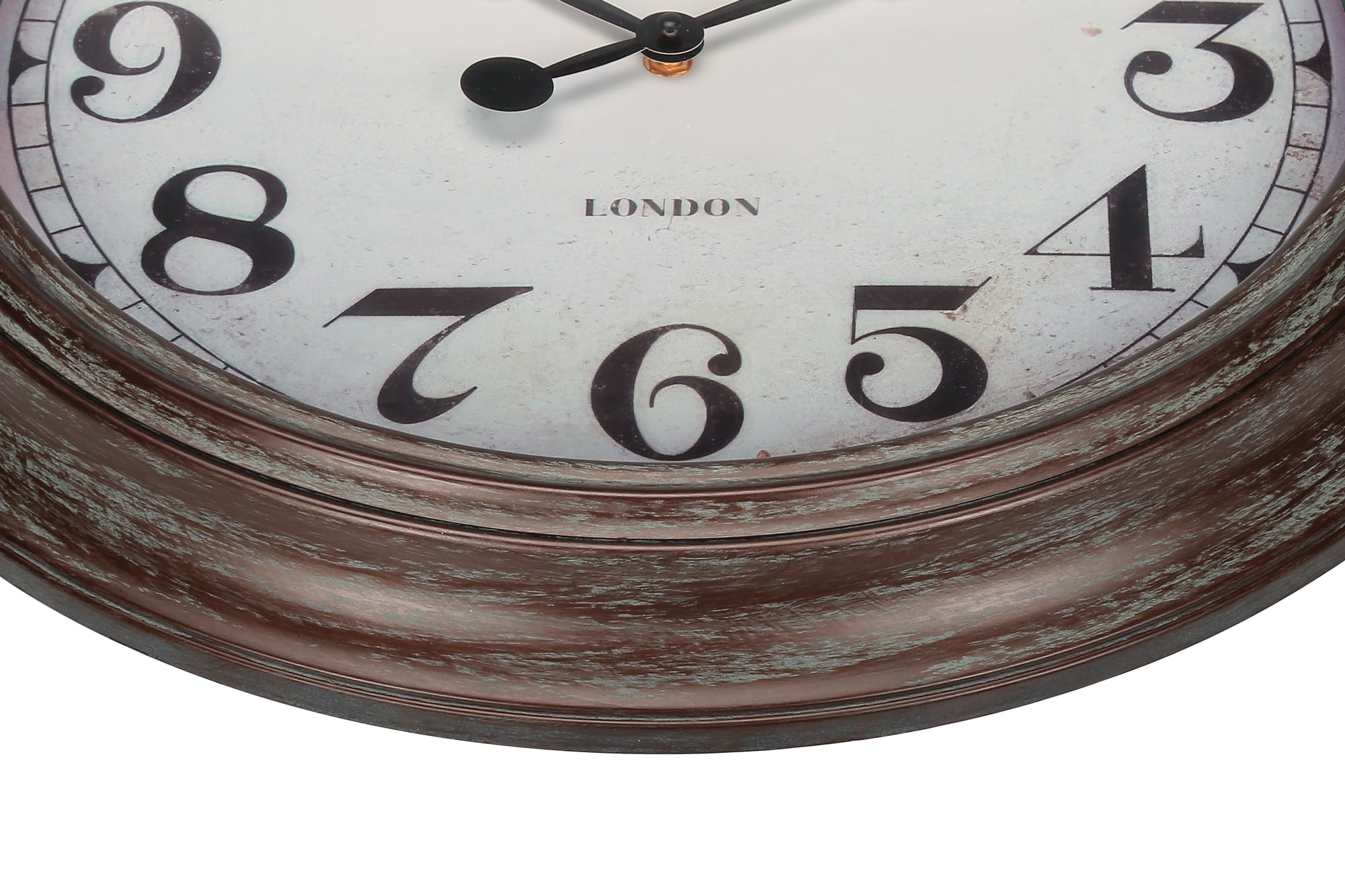 Clocks - 20" Round - Wall Clock - Antique Brown - Transitional