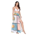 thumbnail image 2 of FORMRS Womens Long Sarong Beach Wrap Semi-Sheer Bikini Skirt Bathing Swimsuit Cover Up, Daisy Mosaic, 2 of 7