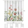 thumbnail image 5 of Pink Floral Shower Curtain for Bathroom Flower Leaves Plant Decorative Bath Curtain 72 x 84 Inch Polyester Fabric Waterproof Bathroom Curtain with 12 Hooks, 5 of 5