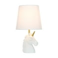 thumbnail image 2 of Simple Designs 15.5" Glitter Unicorn Table Lamp White w/ Gold Glitter, w/ LED Bulb Included, 2 of 9