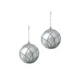 thumbnail image 3 of Perfect Holiday Silver Cross Hatch Ball Christmas Ornaments - Pack of 2, 3 of 4