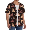 thumbnail image 2 of Balery Labrador Retriever Dog Camisa Casual de Manga Corta con Botones para Hombre, Texturizada, Estilo Cubano, para Playa, Verano-3X-Large, 2 of 5