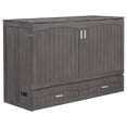 thumbnail image 5 of Bellemave Queen Size Murphy Bed with Charging Station, Wooden Murphy Cabinet Bed with Storage Drawer, Foldable Queen Size Platform Bed Frame for Guest Room Home Office (Gray), 5 of 9