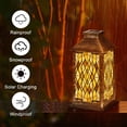 thumbnail image 3 of Hanging Solar Lantern Gold stained glass window Geometric LED Lanterns Outdoor Waterproof Garden Decor Lights Gifts for Women, 3 of 8
