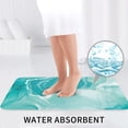 thumbnail image 6 of Bathroom Rugs Sets 3 Piece - Teal Turquoise 1 Absorbent Non Slip Bath Mats, U-Shape Toilet Lid Cover, Contour Mat, Soft Washable Shower Mats Bath Rug Mat for Bathroom Tub Toilet, 6 of 7