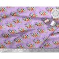 thumbnail image 2 of Soimoi Purple Silk Fabric Tomato,Leaves & Flower Floral Print Fabric by the Yard 42 Inch Wide, 2 of 3