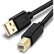 Printer Cable,Black Color USB Printer Cable USB 2.0 Type A Male to B Male Scanner Cord High Speed for Brother, HP,
