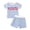 Blue, variant on Xudanell 4th of July Toddler Baby Boy Outfit USA Flag Embroidery Stripe Waffle Knit Short Sleeve T Shirt Tops Shorts Set (0-6 Months,Light Blue)