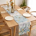 thumbnail image 3 of Floral Eucalyptus Leaves Table Runner - 90 Inch Long, Kitchen Dining Table Runner Dresser Scarves, Daisy Summer Botanical Wooden Farmhouse Decor for Coffee Tables Wedding Party Banquet, 3 of 8
