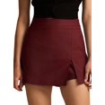 thumbnail image 2 of Skirts for Women Trendy High Waisted Corduroy Mini Skirt with Shorts Wine Red S, 2 of 9